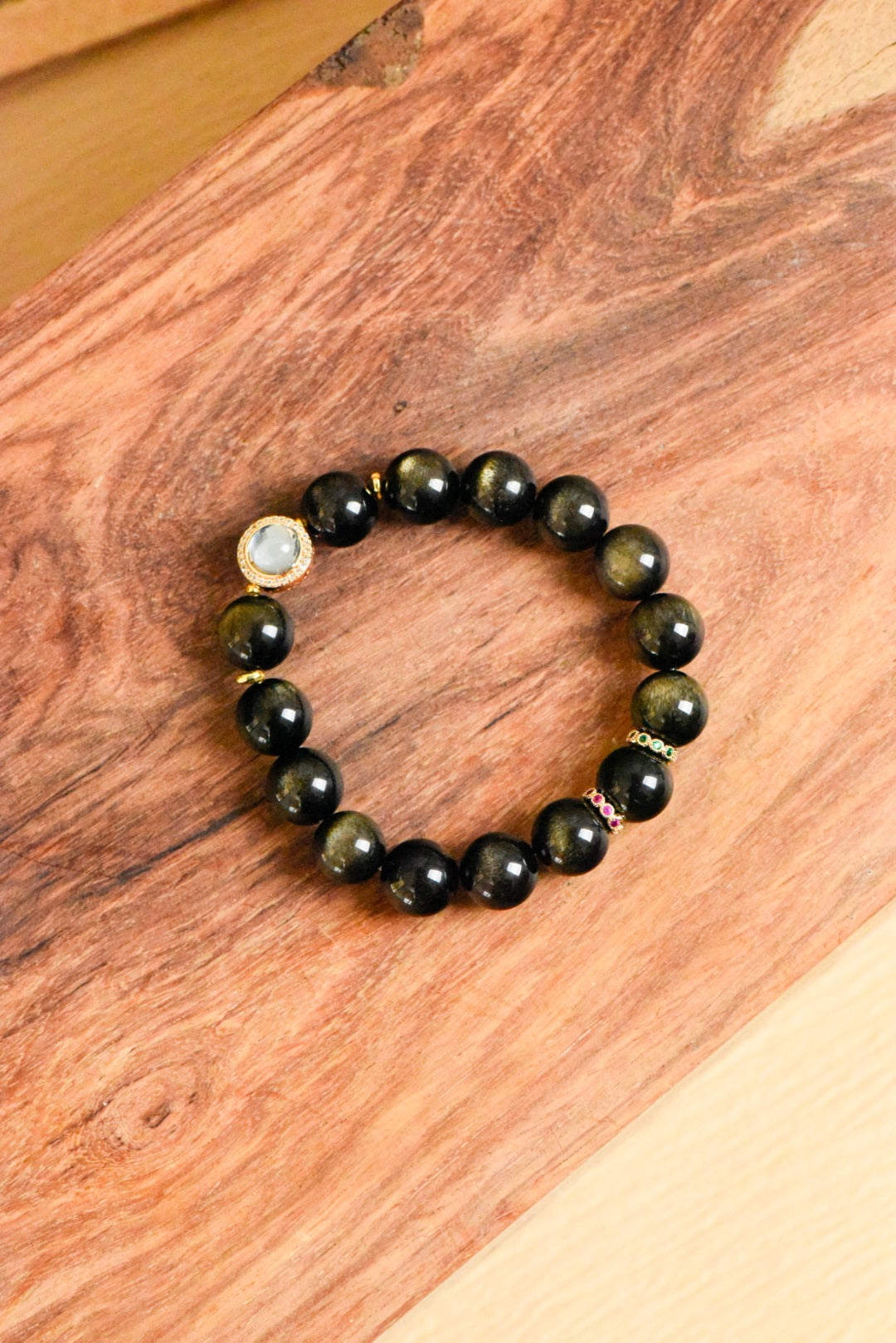 ▫️▪️ Obsidian Aquamarine Bracelet (Men)